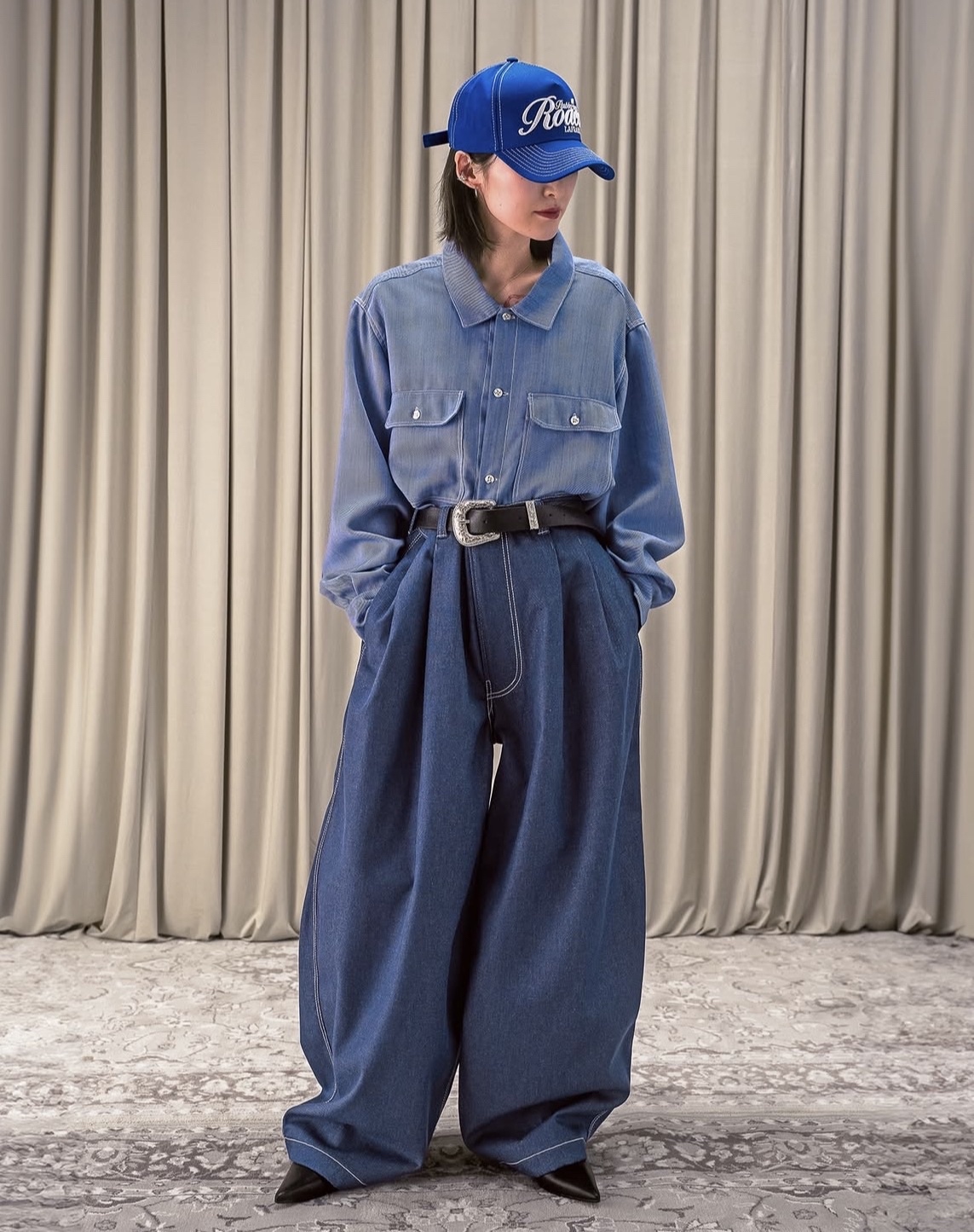 Lafrance Double Pleated Denim Styled Look