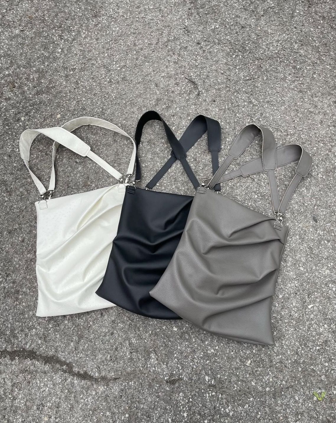 FausseMaison Draped Leather Bag Front