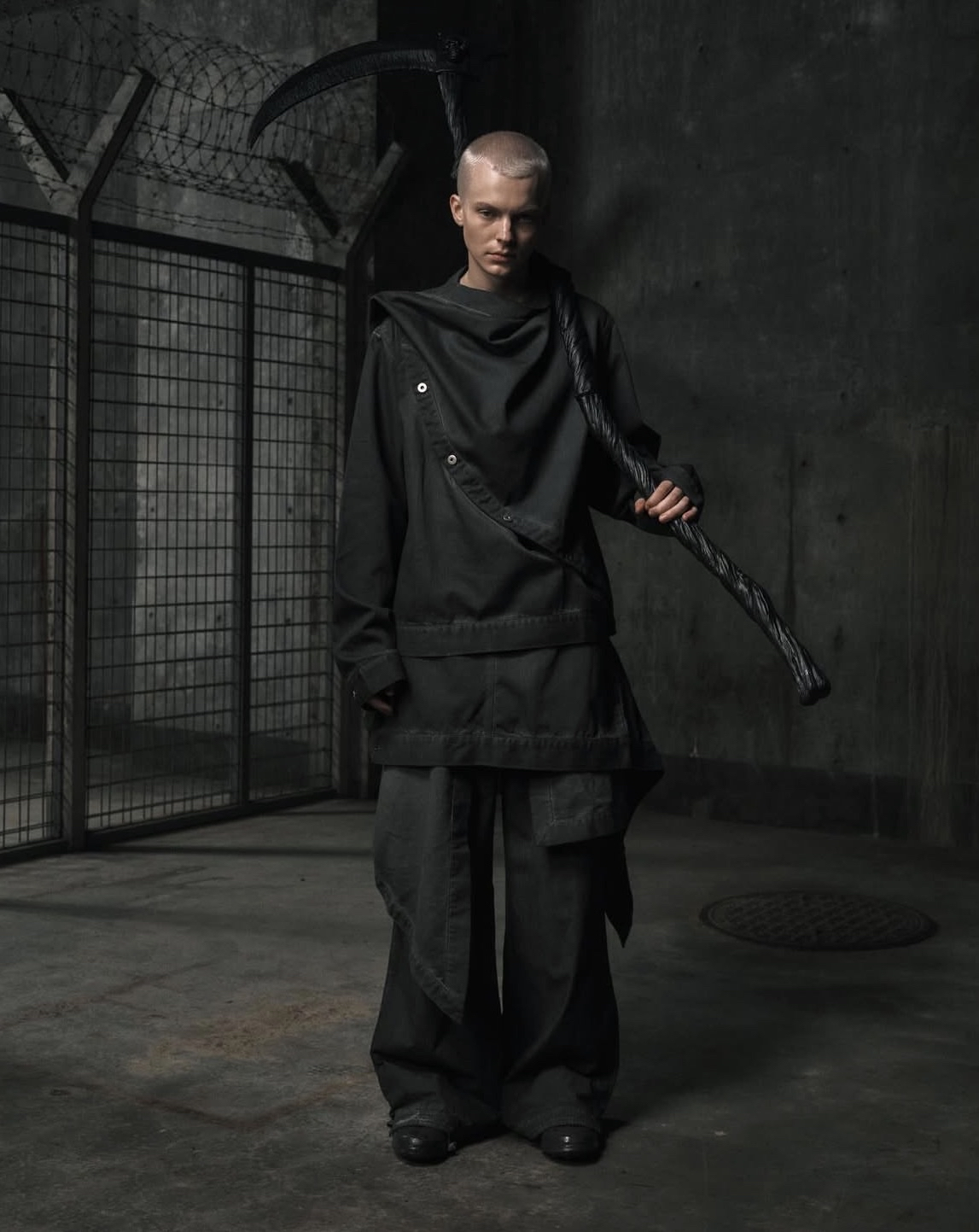 Troubled Waters Spiral Denim Jacket Front