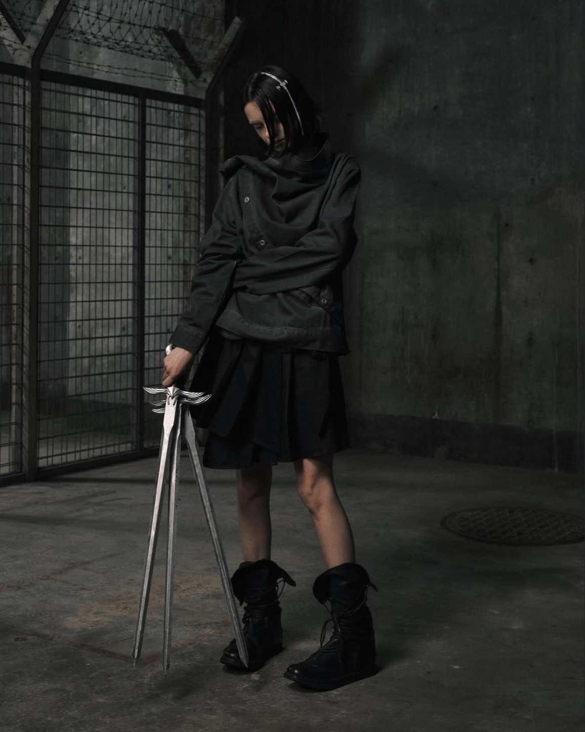 Troubled Waters Collar Draping Detail