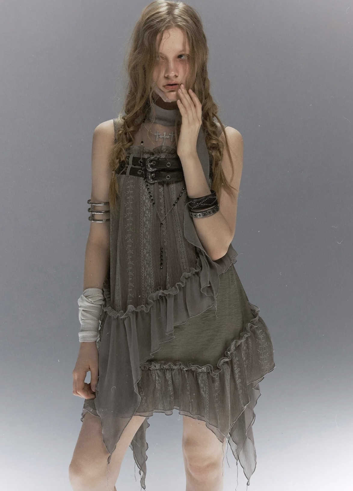 Cest Nous Belt and Ruffle Silhouette